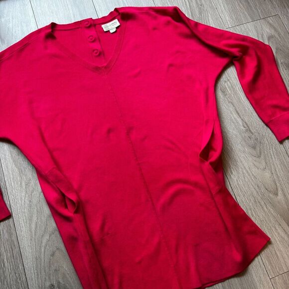 Anthropologie Saturday/Sunday Chrissy Sweater Mini Dress Size Small Pink V Neck - Picture 7 of 11